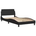 ZNTS Bed Frame with LED without Mattress Black 100x200 cm 3213913