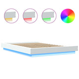 Bed Frame with LED Lights without Mattress White 120x200cm 3281105