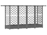 Raised Bed with Trellis and Roof Light Grey 202.5 x 40 x 121 cm 42032595
