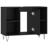 Bathroom Cabinet Black 80x33x60 cm Engineered Wood 831629