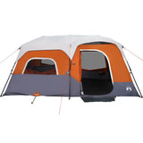 Family Tent with LED 9-Person Light Grey and Orange Quick Release 94312