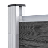 Fence Panel Set WPC 526x186 cm Black 3070430