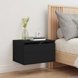 Wall-mounted Bedside Cabinet with LED Lights Black 836828