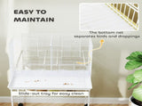 Bird Cage with Divider, 4 Wooden Perches, Slide Out Tray, 4 Feeders, for Budgie, Lovebird, Canary, T3398P376233