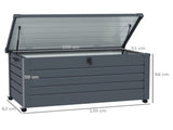 311L Galvanised Steel Garden Storage Box, with Lock - Dark Grey T3398P314189