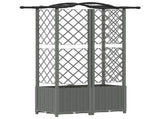 Raised Bed with Trellis and Roof Light Grey 122 x 40 x 138 cm 42032584