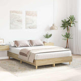 Bed Frame No Mattress Sonoma Oak 140x190 cm Engineered Wood 861059