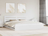 Bed Frame with Drawer White 200 x 200 cm Engineer Wood 3411808