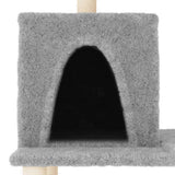 Cat Tree with Sisal Scratching Posts Light Grey 167 cm 172068