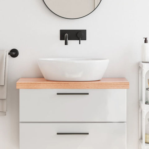 Bathroom Countertop Light Brown 80x30x cm Treated Solid Wood 3156115
