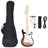 Electric Guitar for Kids with Bag Brown and White 3/4 30" 70195