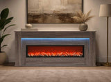 Fireplace with LED Strip Grey Sonoma 130 x 20 x 69.5 cm 8021092