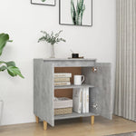 ZNTS Sideboard&Solid Wood Legs Concrete Grey 60x35x70 cm Engineered Wood 806071