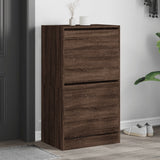 Shoe Cabinet with 2 Flip-Drawers Brown Oak 60x42x108 cm 3214391