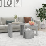 Nesting Coffee Tables 3 pcs Concrete Grey Engineered Wood 808544