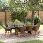 Garden Dining Set with Cushion 9 pcs Grey Poly Rattan 3261626