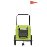 Pet Bike Trailer Green Oxford Fabric and Iron 93990