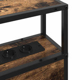 Storage Headboard with Shelf Smoked oak 140 cm Engineered wood 859752