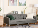 Modern 3 Seater Sofa with Hidden Storage, 169cm Tufted Cotton Couch with Wood Legs, Compact Sofa for T3398P328270