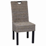 Dining Chair 2 pcs Kubu Rattan Mango Wood 243638