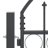 Garden Fence Gate with Arched Top Grey 500 x 100 cm Steel 42008959