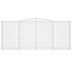 Arched Gabion Baskets 10 pcs 400x50x160/180 cm Galvanised Iron 3147043