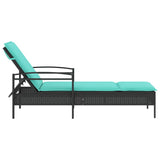 Sun Lounger Reclining Black 63 x 200 x 81 cm Poly Rattan 368307
