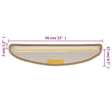 Stair Mats 10 pcs 56x17x3 cm Beige Half Round 149787