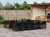 Garden Dining Set Black Poly Rattan 10-seater Foldable 3210931