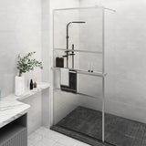 ZNTS Walk-in Shower Wall with Shelf Chrome 100x195 cm ESG Glass&Aluminium 3185499