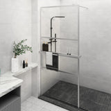 Walk-in Shower Wall with Shelf Chrome 100x195 cm ESG Glass&Aluminium 3185499