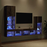 TV Wall Units Wall-mounted 4 pcs Old Wood Engineered Wood 3402944