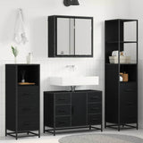Bathroom Furniture Set 3 pcs Black Oak Engineered Wood 3402565