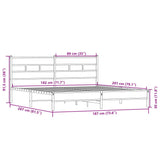 Metal Bed Frame without Mattress Sonoma Oak 180x200 cm Super King 3308495