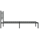 Metal Bed Frame without Mattress with Headboard Black 90x200cm 376121