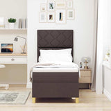 Box Spring Bed with Headboard Dark brown 80 x 200 cm Fabric 3339654