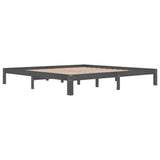 Bed Frame without Mattress Grey Solid Wood Pine 200x200cm 810387