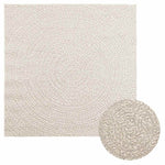 ZNTS Rug ZIZUR Cream 120x120 cm Jute Look Indoor and Outdoor 4010376