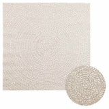 ZNTS Rug ZIZUR Cream 120x120 cm Jute Look Indoor and Outdoor 4010376
