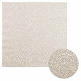 Rug ZIZUR Cream 120x120 cm Jute Look Indoor and Outdoor 4010376