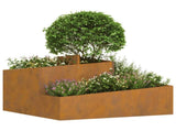 Garden Planter Brown 80 x 80 x 50 cm Weathering Steel 873584