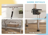 42" Dog Grooming Table, Adjustable Pet Cat Drying Beauty Table with 2 Loops Storage Basket, Rubber T3398P349614