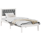 Bed Frame with Headboard Light Grey 80 x 200 cm Solid Pine Wood 878223