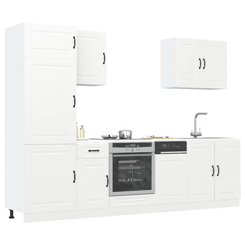 ZNTS 7 Piece Kitchen Cabinet Set Kalmar White Engineered Wood 3314761