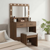 Dressing Table Brown Oak 79 x 41 x 135 cm Engineered Wood 865088