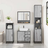 ZNTS 2 Piece Bathroom Furniture Set Grey Sonoma Engineered Wood 3300928