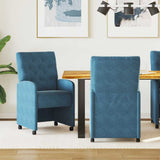 Dining Chairs with Wheels 2 pcs Blue 58 x 67 x 97 cm Velvet 42017865