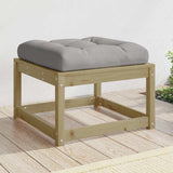 Garden Footstool Grey, Natural Wood 844703