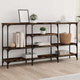 Console Table Smoked Oak 160x29x80 cm Engineered Wood 839065