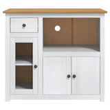 Microwave Sideboard PANAMA White and Honey Wax Solid-Pine 42033389